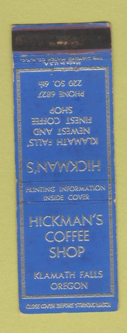 Matchbook Cover - Hickman's Coffee Shop Klamath Falls OR