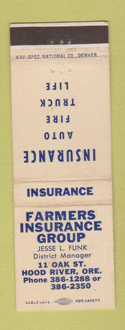 Matchbook Cover - Farmers Insurance Group Hood River OR