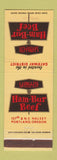 Matchbook Cover - Yaw's Take Out Hamburgers Portland OR