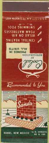 Matchbook Cover - The Sands Hobbs NM