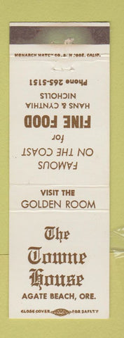 Matchbook Cover - The Towne House Agate Beach OR WEAR