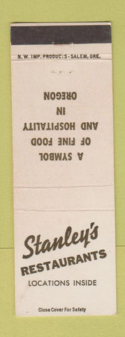 Matchbook Cover - Stanley's Restaurants Eugene Medford OR
