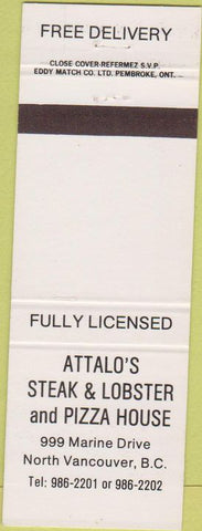 Matchbook Cover - Attalo's Steak Lobster North Vancouver BC