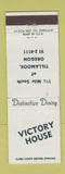 Matchbook Cover - Victory House Tillamook OR
