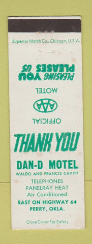 Matchbook Cover - Dan D Motel Perry OK