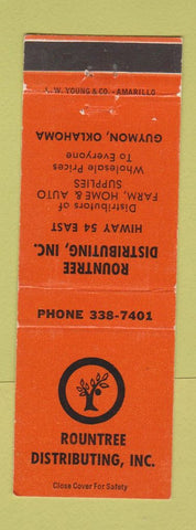 Matchbook Cover - Roundtree Distributing Auto Parts Guymon OK