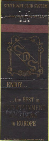 Matchbook Cover - Stuttgart Club System Germany WEAR