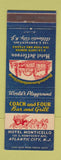 Matchbook Cover - Coach and Four Bar Grill Atlantic City NJ Hotel Jefferson