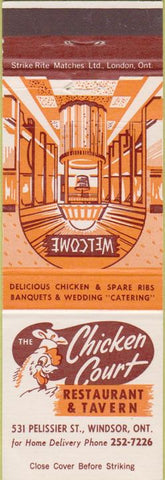 Matchbook Cover - Chicken Court Restaurant Windsor ON