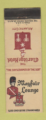 Matchbook Cover - Claridge Hotel Atlantic City NJ Mayfair Lounge #1