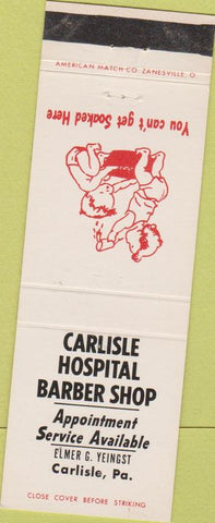 Matchbook Cover - Carlisle Hospital Barber Shp PA