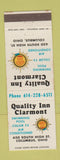 Matchbook Cover - Quality Inn Clarmont Columbus OH