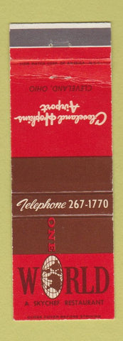 Matchbook Cover - One World Restaurnt Cleveland Hopkins Airport OH