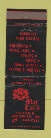 Matchbook Cover - Mar Cal's Restaurant Middleburg Heights OH WEAR
