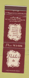 Matchbook Cover - Padula's Restaurant Massillon OH WEAR