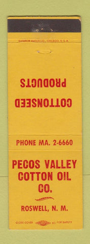 Matchbook Cover - Pecos Valley Cotton Oil Roswell NM