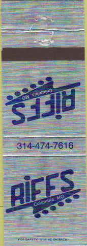 Matchbook Cover - Riffs Columbia MO nightclub