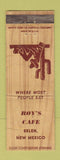 Matchbook Cover - Roy's Cafe Belen NM WORN
