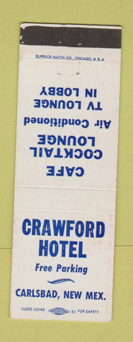 Matchbook Cover - Crawford Hotel Carlsbad NM