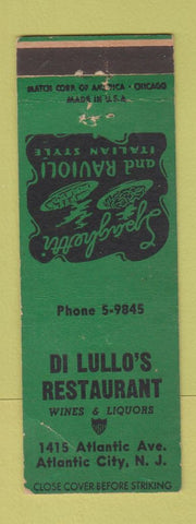 Matchbook Cover - Di Lullo's Restaurant Italian Atlantic City NJ WEAR
