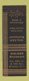 Matchbook Cover - Walker Restaurant Brooklyn NY