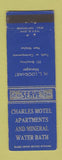 Matchbook Cover - Charles Motel Mineral Water Bath Truth or Consequences NM