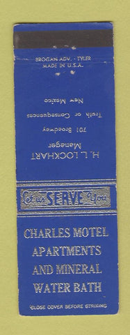 Matchbook Cover - Charles Motel Mineral Water Bath Truth or Consequences NM
