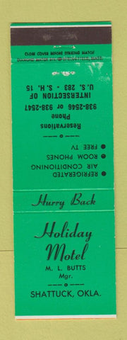 Matchbook Cover - Holiday Motel Shattuck OK