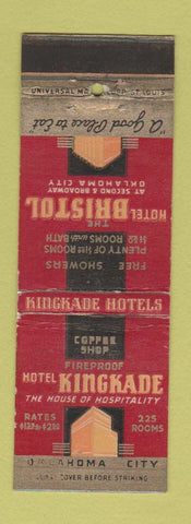 Matchbook Cover - Hotel Kingkade Oklahoma City OK Bristol WEAR