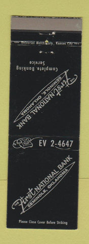 Matchbook Cover - First National Bank Seminole OK