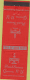 Matchbook Cover - Hotel Seneca Geneva NY