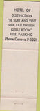 Matchbook Cover - Hotel Seneca Geneva NY