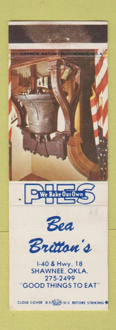 Matchbook Cover - Bea Britton's Restaurant Shawnee OK WEAR