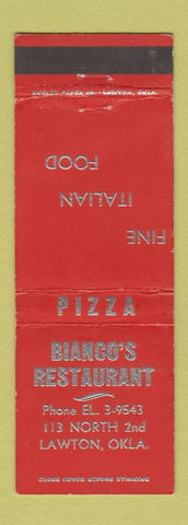 Matchbook Cover - Bianco's Restaurant Pizza Lawton OK