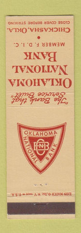 Matchbook Cover - Oklahoma National Bank Chickasha OK