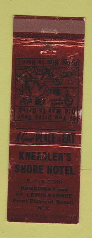 Matchbook Cover - Kneadler's Shore Hotel Point Pleasant Beach NJ