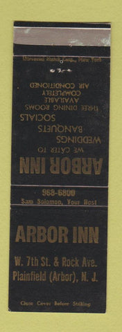 Matchbook Cover - Arbor Inn Plainfield NJ