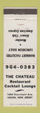 Matchbook Cover - Chateau Restaurant Union NJ