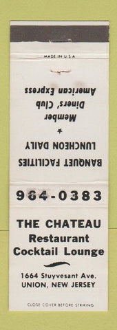 Matchbook Cover - Chateau Restaurant Union NJ