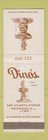 Matchbook Cover - Dino's Restaurant Wildwood NJ