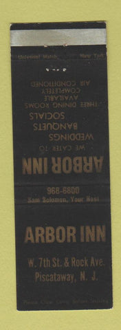 Matchbook Cover - Arbor Inn Piscataway NJ