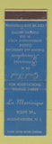 Matchbook Cover - La Martinique Mountainside NJ Italian