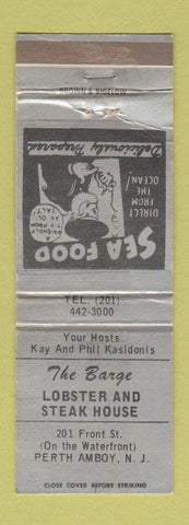 Matchbook Cover - Barge Lobster Steak House Perth Amboy NJ WEAR
