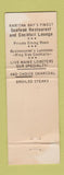 Matchbook Cover - Barge Lobster Steak House Perth Amboy NJ WEAR