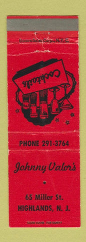 Matchbook Cover - Johnny Valor's Highlands NJ WEAR