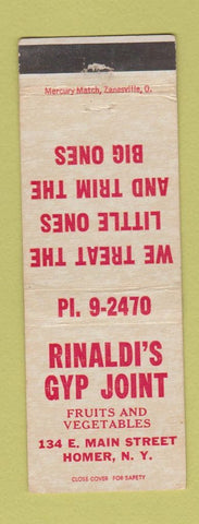 Matchbook Cover - Rinaldi's Gyp Joint Homer NY grocery
