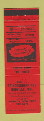 Matchbook Cover - Brinkerhoff and Neuville Insurance Fishkill NY