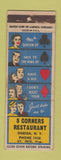 Matchbook Cover - 5 Corners Restaurant Oneida NY WORN