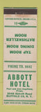Matchbook Cover - Abbott Hotel Buffalo NY