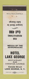 Matchbook Cover - Hotel Lake George NY low phone # WEAR